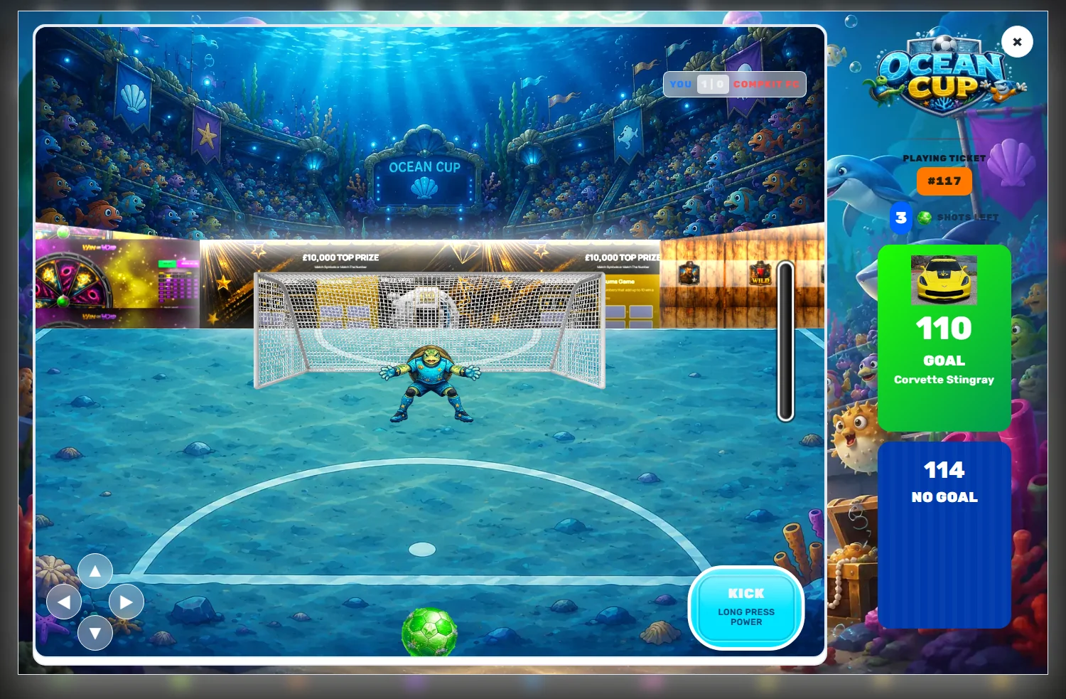 Football Play Ocean Shootouts Instant Game
